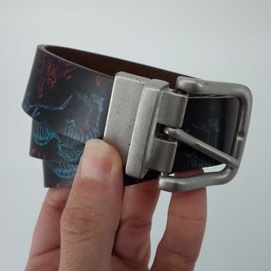 NWOT Target Dinosaur Vegan Kids Belt Dino L Black Multicolor Silver Buckle